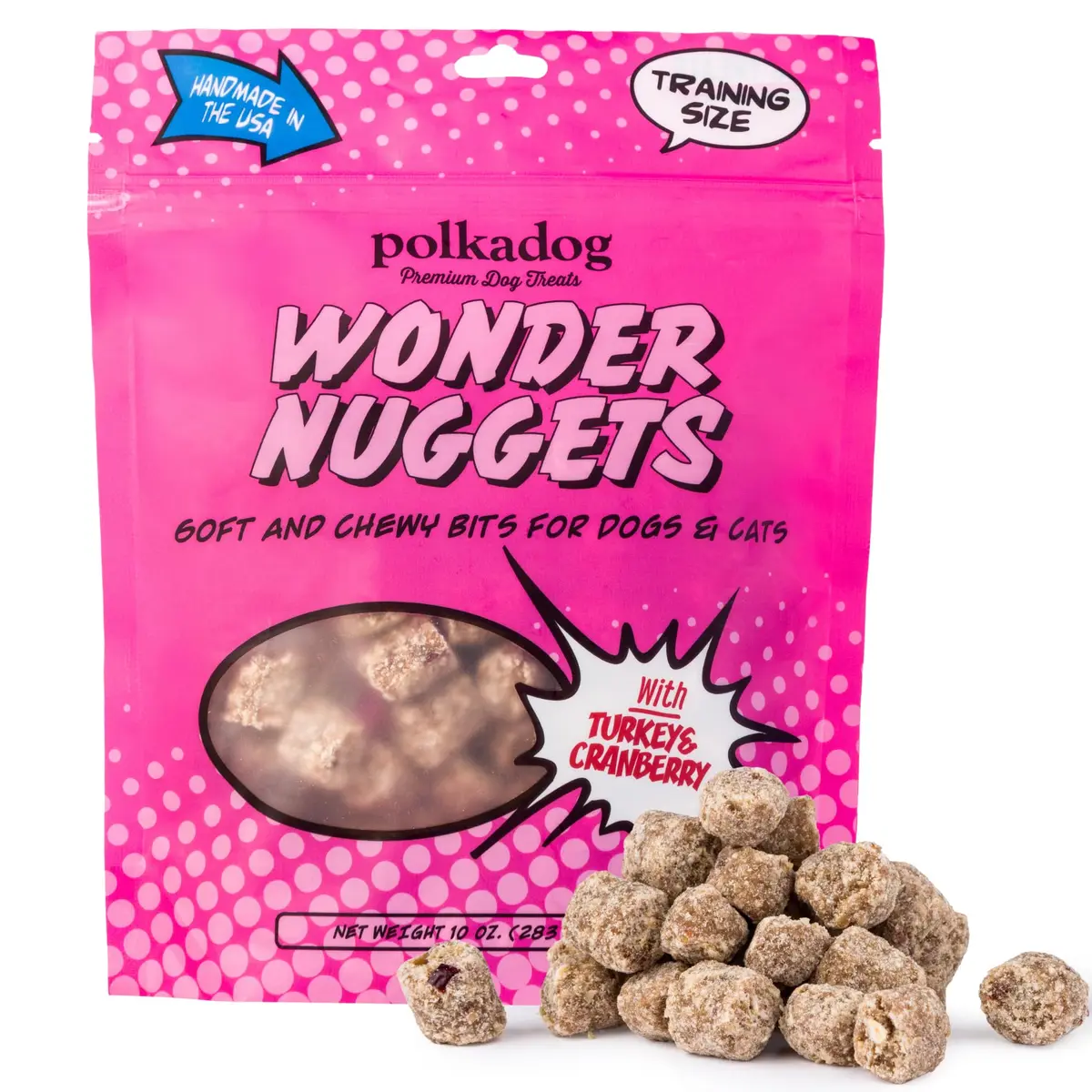Polkadog Turkey & Cranberry Wonder Nuggets | Soft & Chewy Dog Treats for All Sizes - main product image