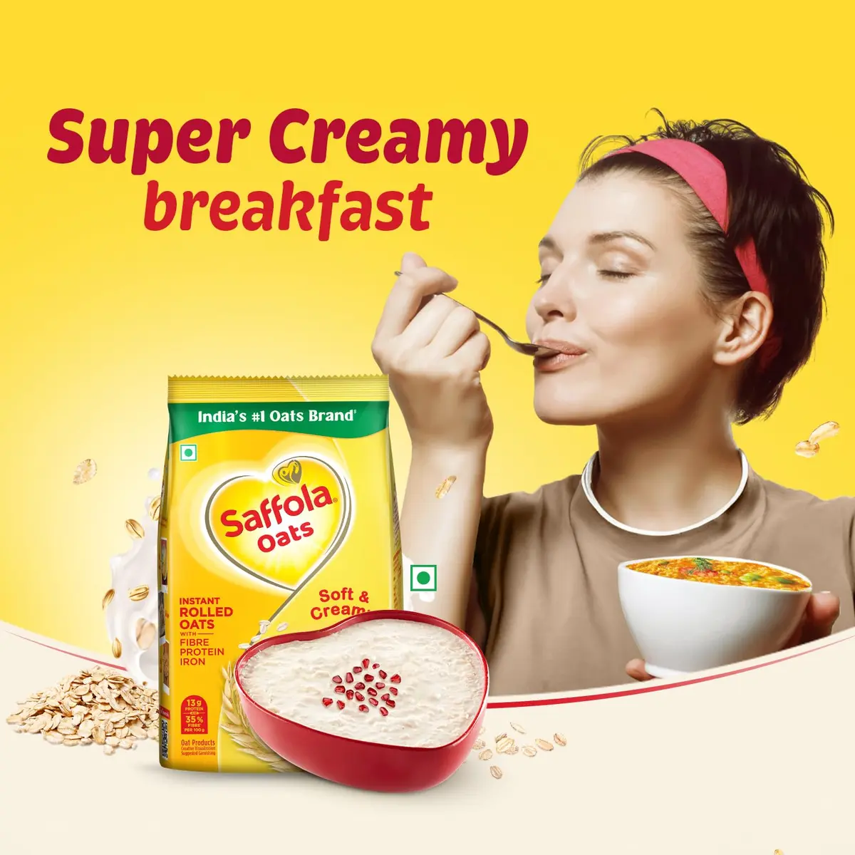 Saffola Oats 1 kg (2.2 lb) with Free 400 gm (0.88 lb) | Wholesome Wholegrain Breakfast Cereal - view 2