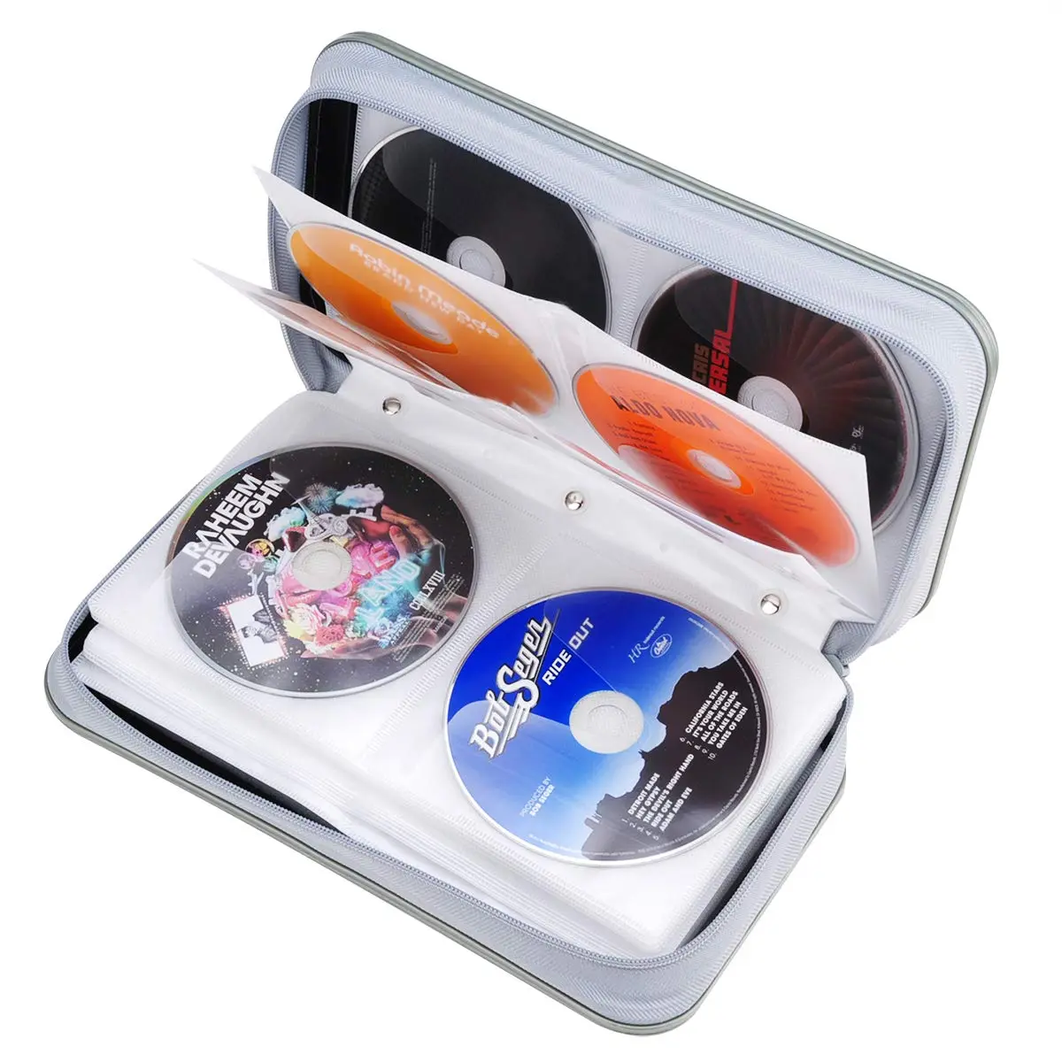 Wismart CD DVD Wallet 96 Capacity Heavy Duty Hard Shell Organizer Black | Protects Discs & Fits 96 DVDs - view 6