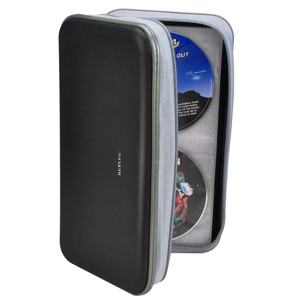 Wismart CD DVD Wallet 96 Capacity Heavy Duty Hard Shell Organizer Black | Protects Discs & Fits 96 DVDs - view 7