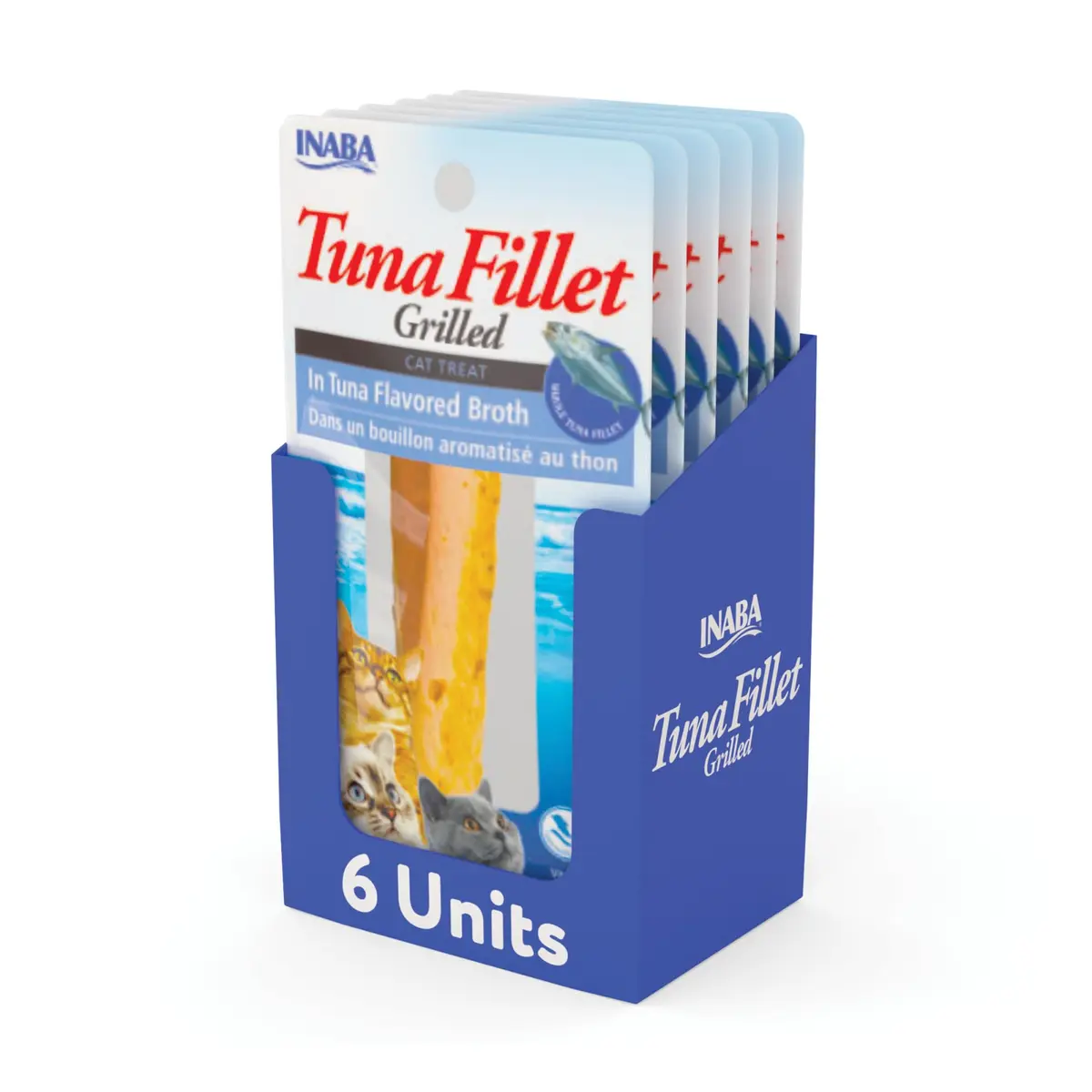 INABA Grilled Fillets Cat Treats, Tuna in Tuna Broth, 6ct | Moist, Flaky, Hand-Feed Friendly - main product image