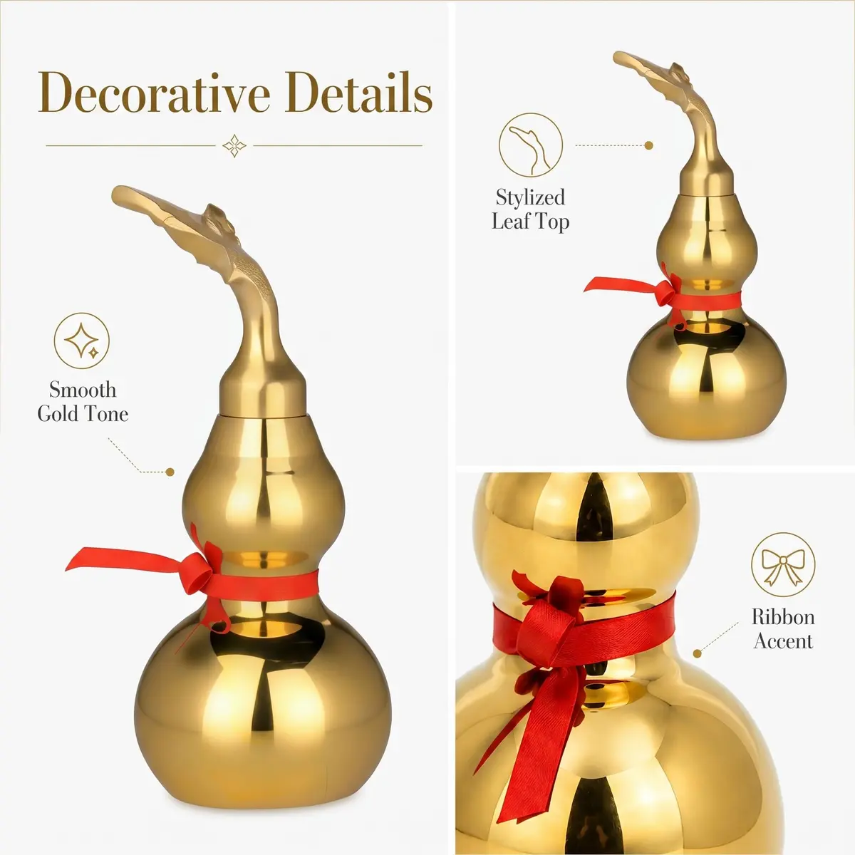 I-MART Brass Wu Lou Feng Shui Gourd 10.2 cm (4 Inch) | Traditional Home Decor Accent - view 5