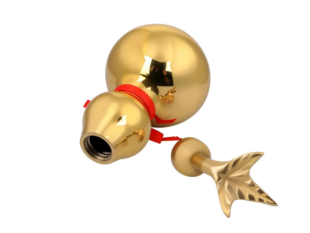 I-MART Brass Wu Lou Feng Shui Gourd 10.2 cm (4 Inch) | Traditional Home Decor Accent - view 7