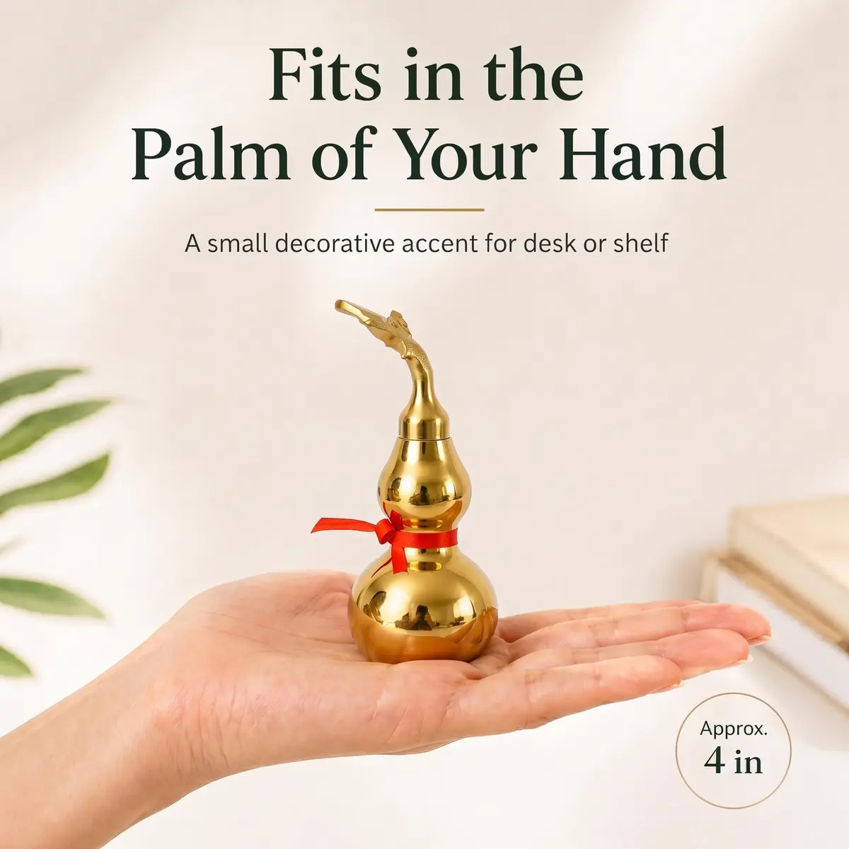 I-MART Brass Wu Lou Feng Shui Gourd 10.2 cm (4 Inch) | Traditional Home Decor Accent - view 2