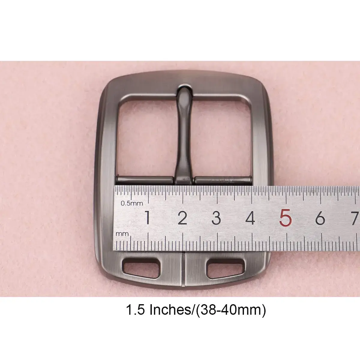 McFanBe Single Prong Square Belt Buckle | 3.8 cm (1.5 inch) Grey Alloy Replacement Buckle - view 6