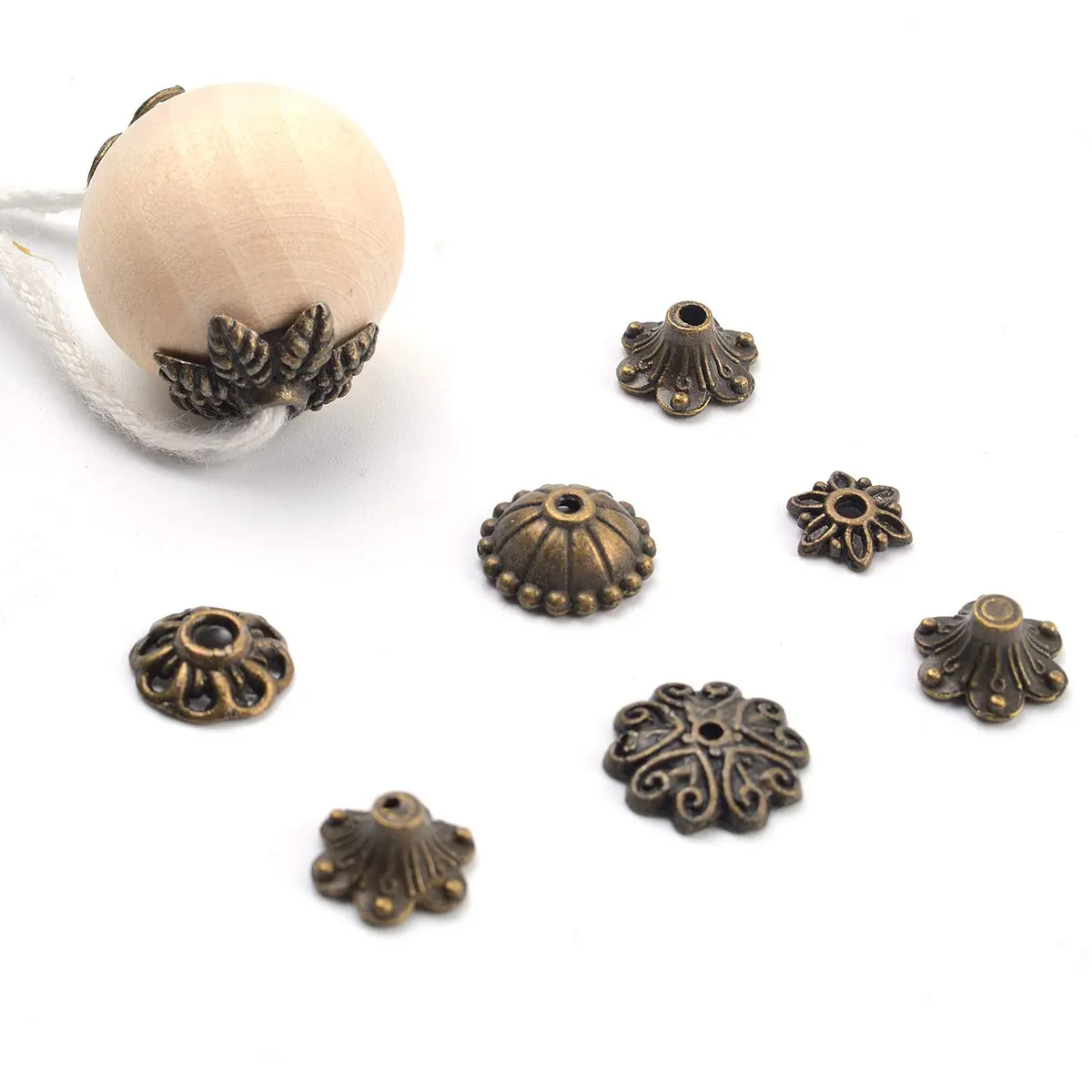 BronaGrand Jewelry Bead Caps 5-15mm | Bali Style Metal Mix for Jewelry & Crafts - view 6