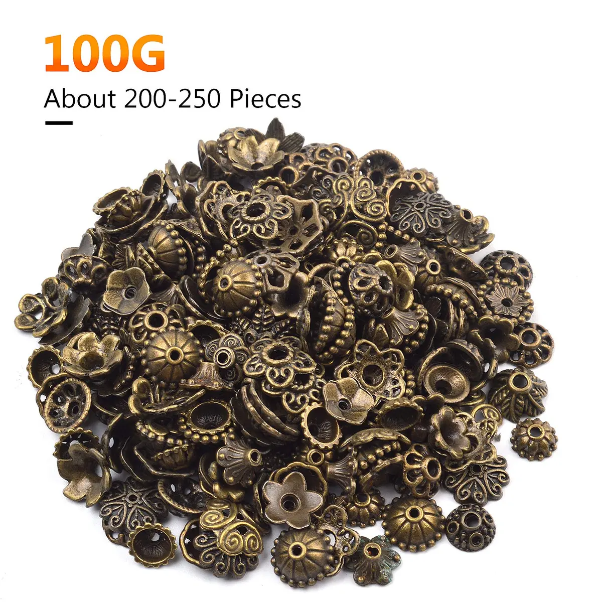 BronaGrand Jewelry Bead Caps 5-15mm | Bali Style Metal Mix for Jewelry & Crafts - view 2