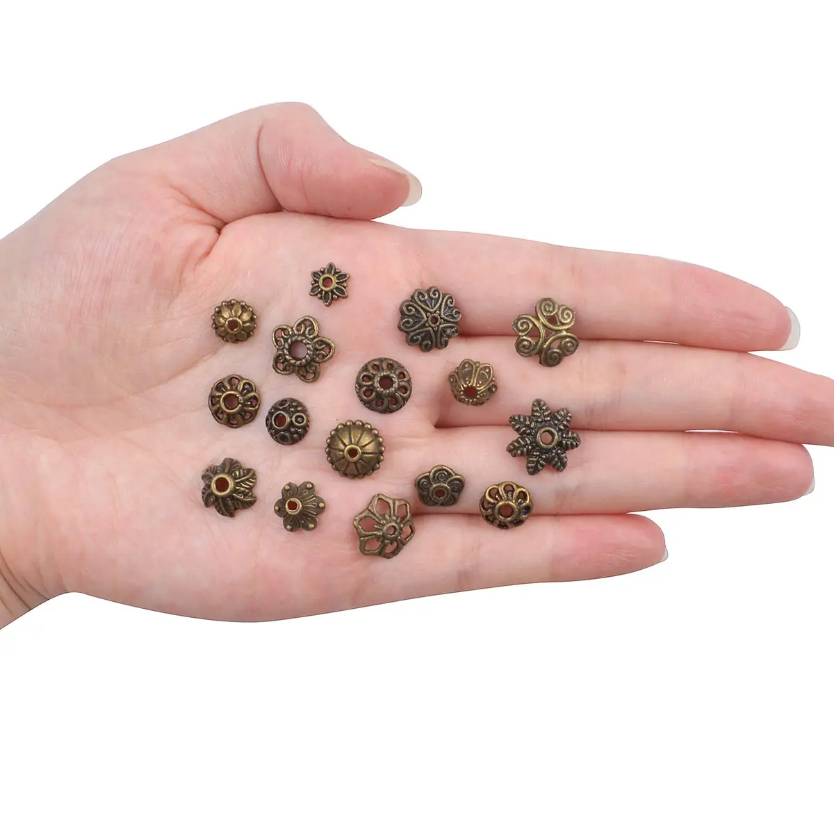 BronaGrand Jewelry Bead Caps 5-15mm | Bali Style Metal Mix for Jewelry & Crafts - view 3