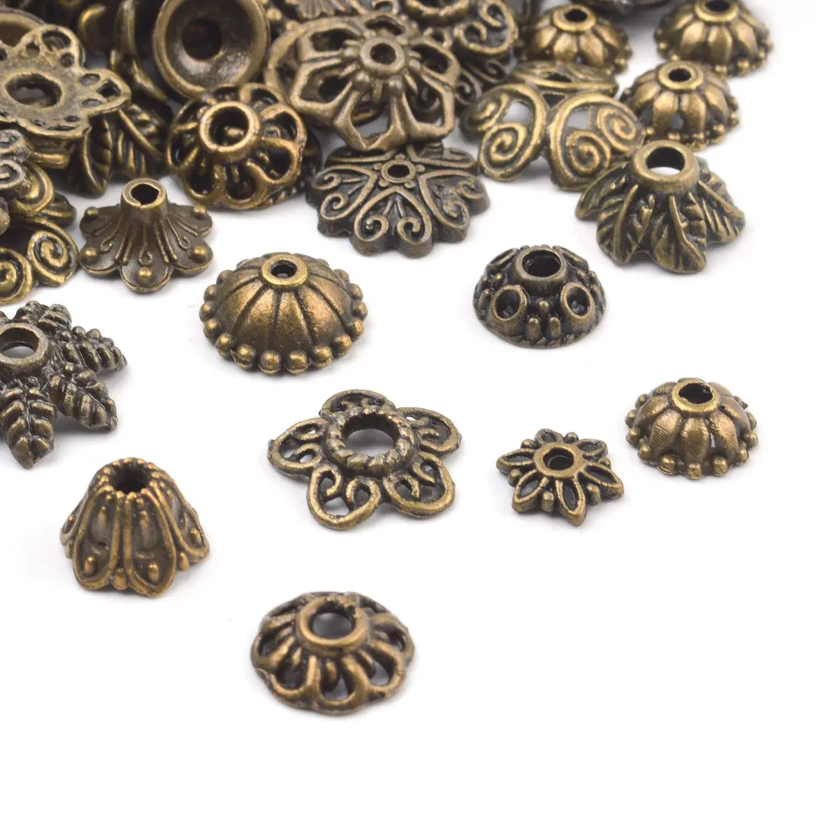 BronaGrand Jewelry Bead Caps 5-15mm | Bali Style Metal Mix for Jewelry & Crafts - view 4