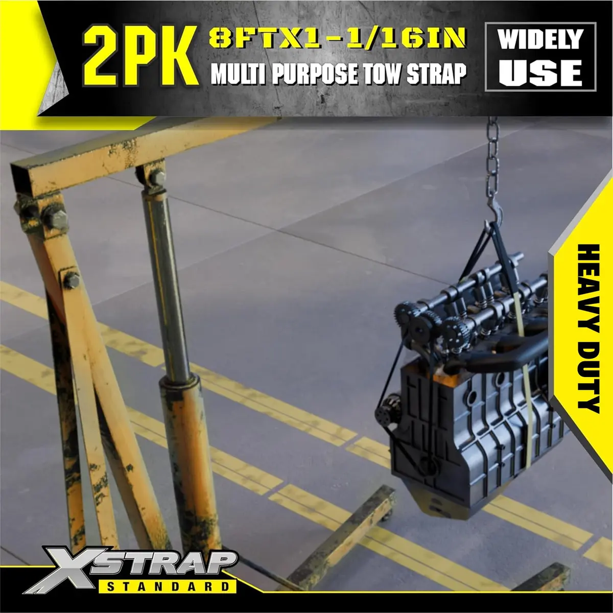 XSTRAP STANDARD 2PK 1"x8' Lift Sling Straps Wear Guard End Heavy Duty Strap | 4000 lbs Breaking Strength - view 5