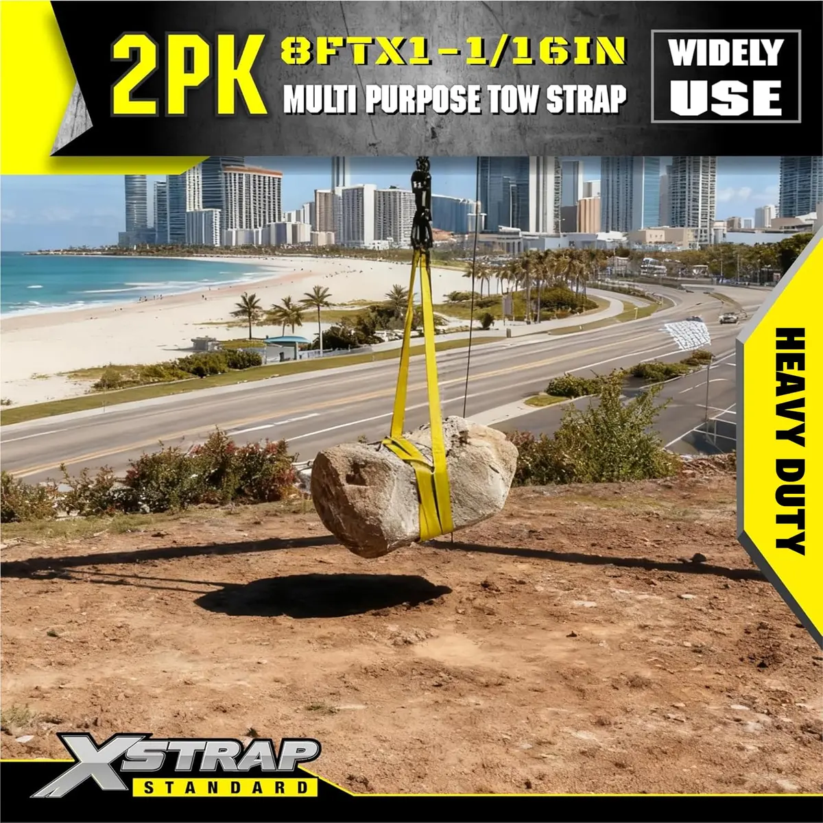 XSTRAP STANDARD 2PK 1"x8' Lift Sling Straps Wear Guard End Heavy Duty Strap | 4000 lbs Breaking Strength - view 8