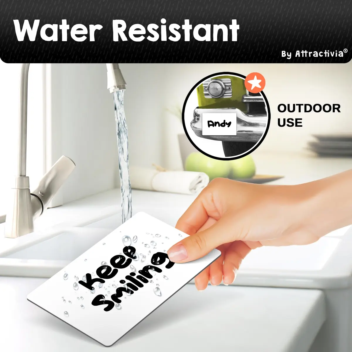 Attractivia Magnetic Labels 5.6 x 3.7 in | Erasable Magnetic Stickers for Office & Home - view 7