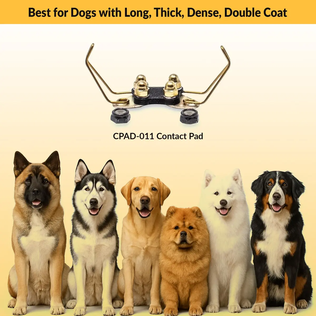 Educator CPAD-011 Winged Brass Contact Pads for Training Collars | For Long & Thick Coats, Compatible with RX-090/120/1000 Receivers - view 5