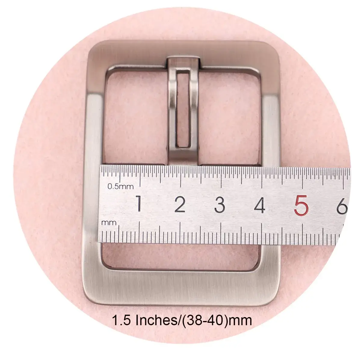 McFanBe Single Prong Square Belt Buckle 38mm (1.5 Inches) | Grey Alloy Replacement Buckle - view 5