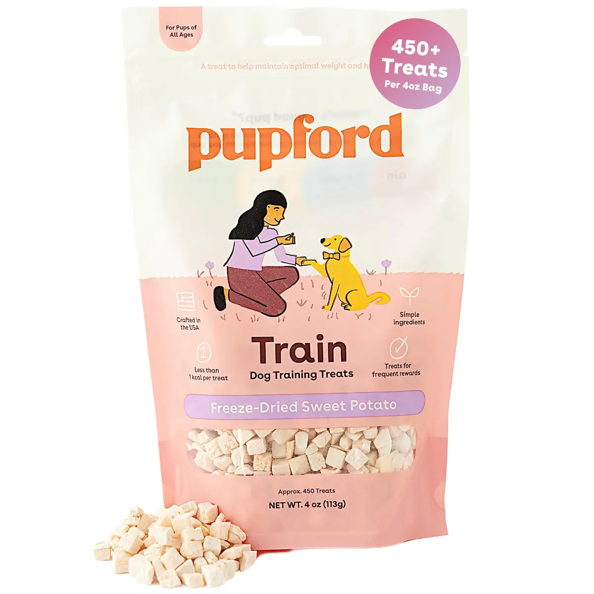 Pupford Freeze Dried Dog & Puppy Training Treats Sweet Potato | All Natural, Low Calorie, 4 oz - main product image