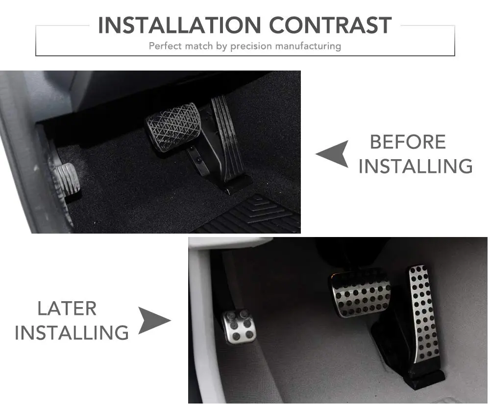 RaxTDM Sport Gas and Brake Pedal Cover Set for Mercedes-Benz W205 W212 W213 W222 X253 W218 | No Drill Steel Accelerator Accessories - view 6