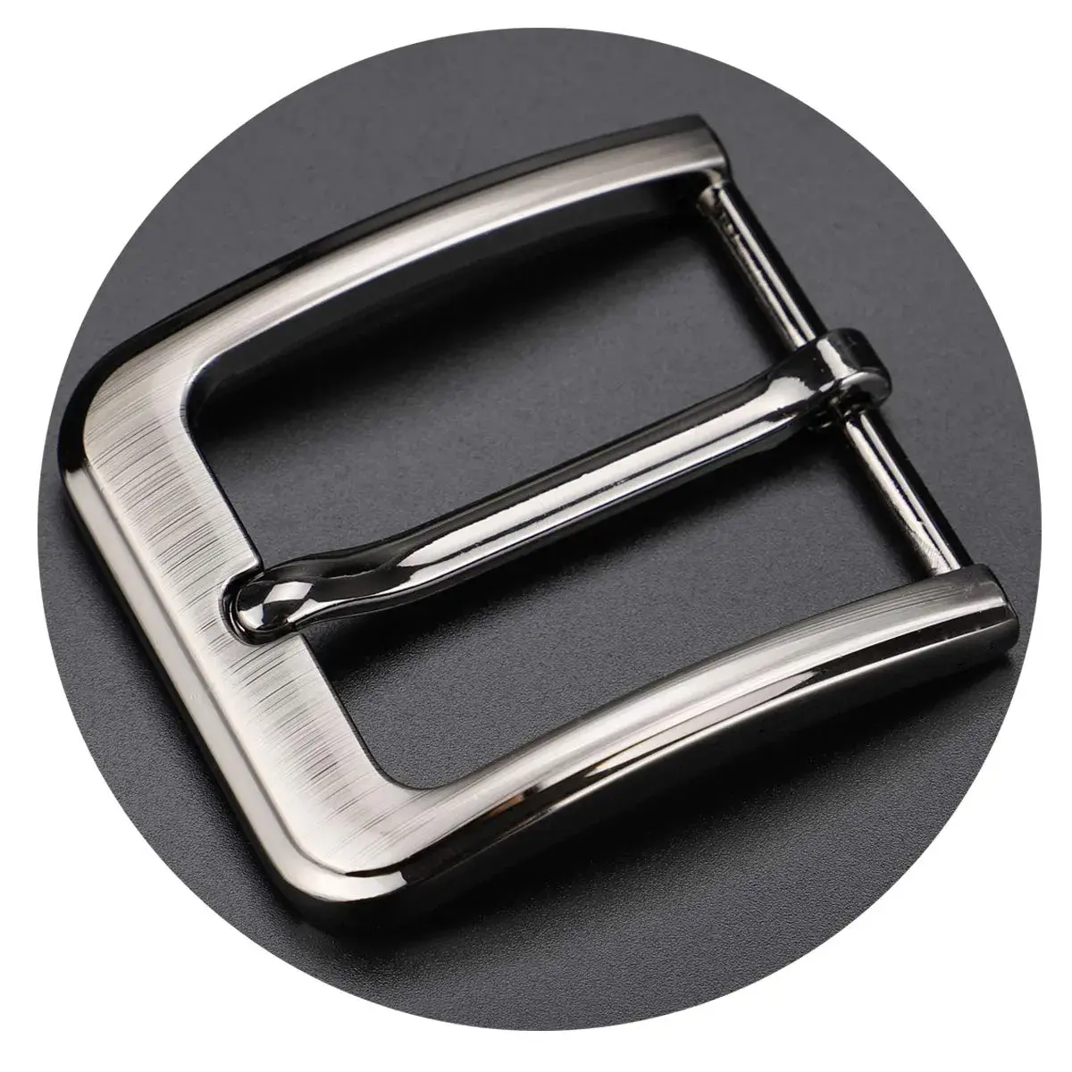 McFanBe Single Prong Square Belt Buckle 38mm (1.5 Inches) | Grey Alloy Replacement Buckle - view 6