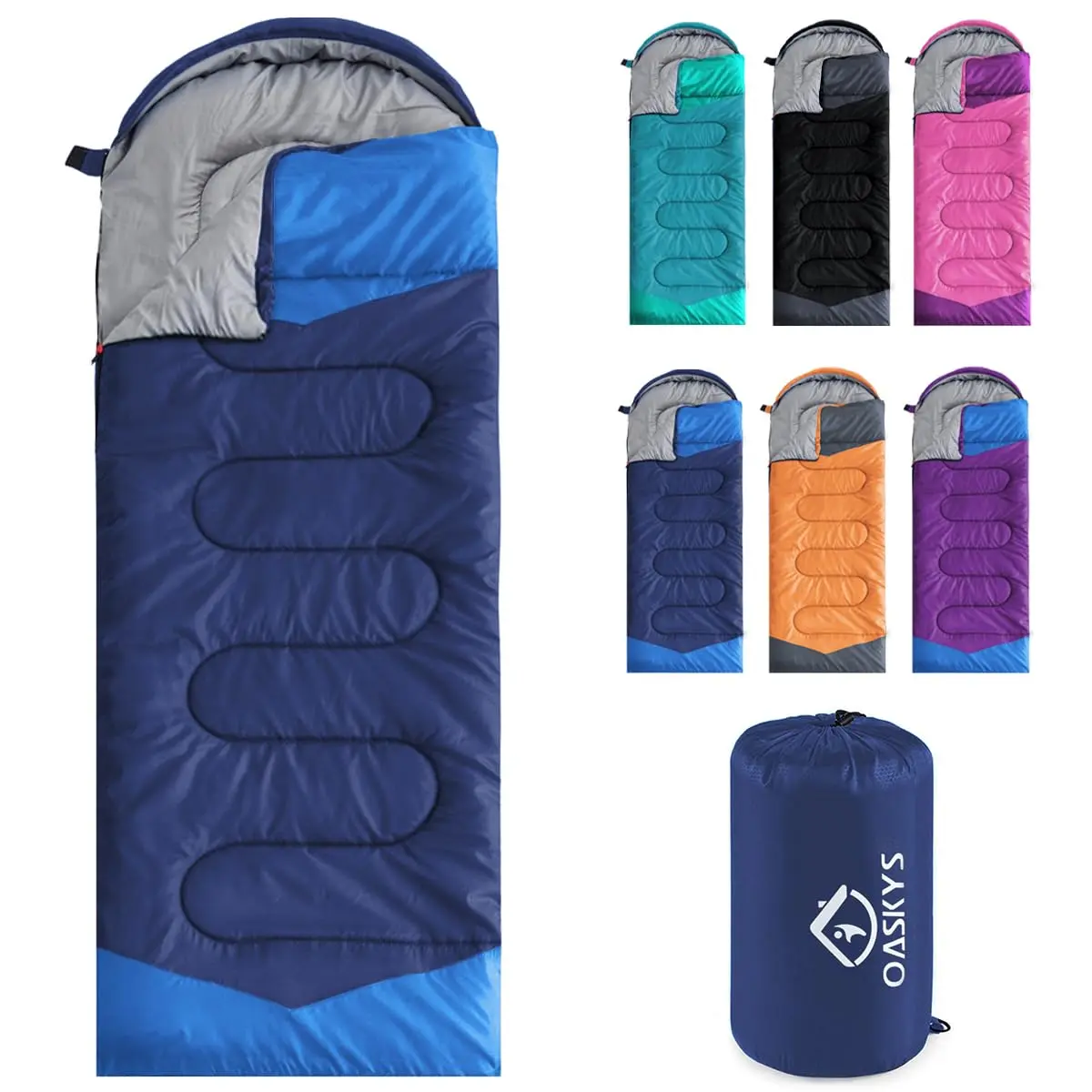 oaskys Camping Sleeping Bag 3 Seasons | Waterproof & Lightweight for Adults Kids - main product image