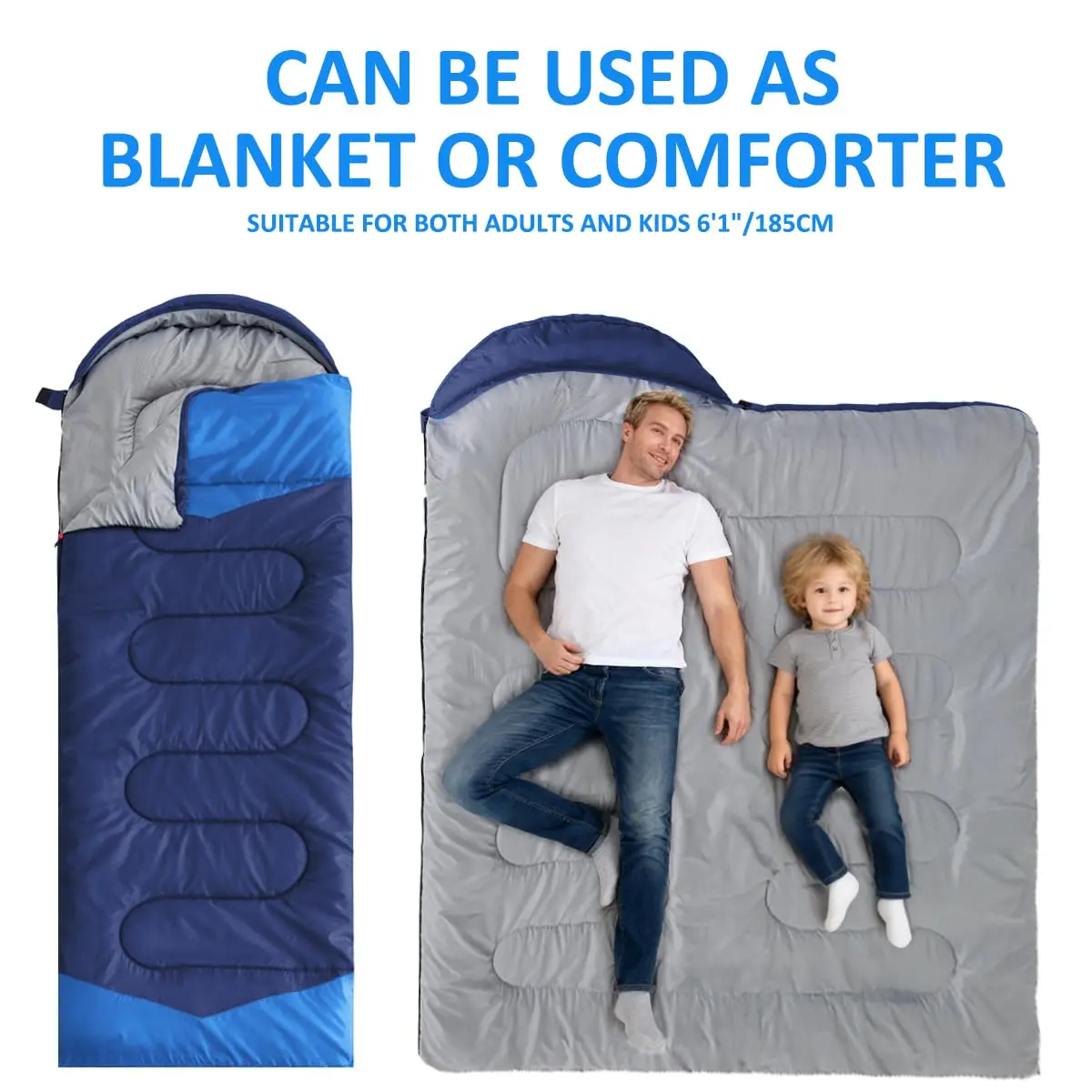 oaskys Camping Sleeping Bag 3 Seasons | Waterproof & Lightweight for Adults Kids - view 3