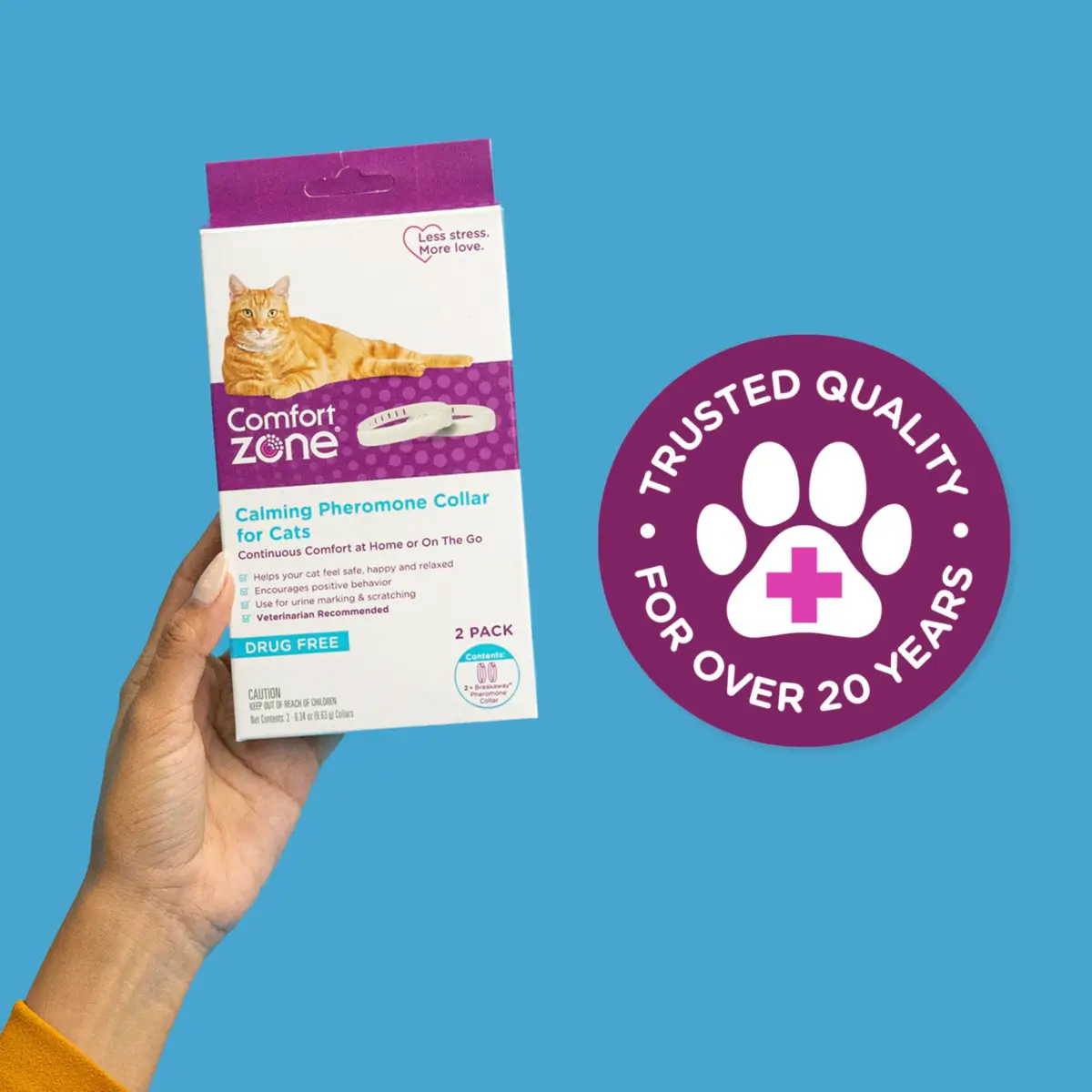 Comfort Zone Cat Calming Collar Savings Pack, 2 x 30-Day Collars | Drug-Free Anxiety Relief for Cats - view 7