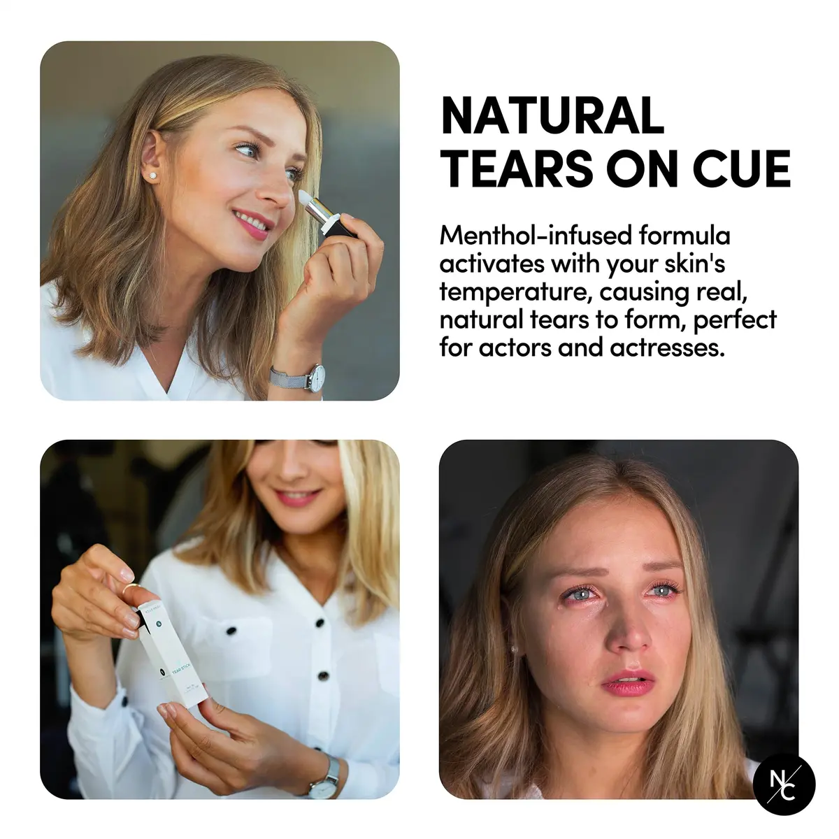 Narrative Cosmetics Tear Stick 3.1g (0.1 oz) | Professional SFX Makeup for Natural Tears on Cue - view 6