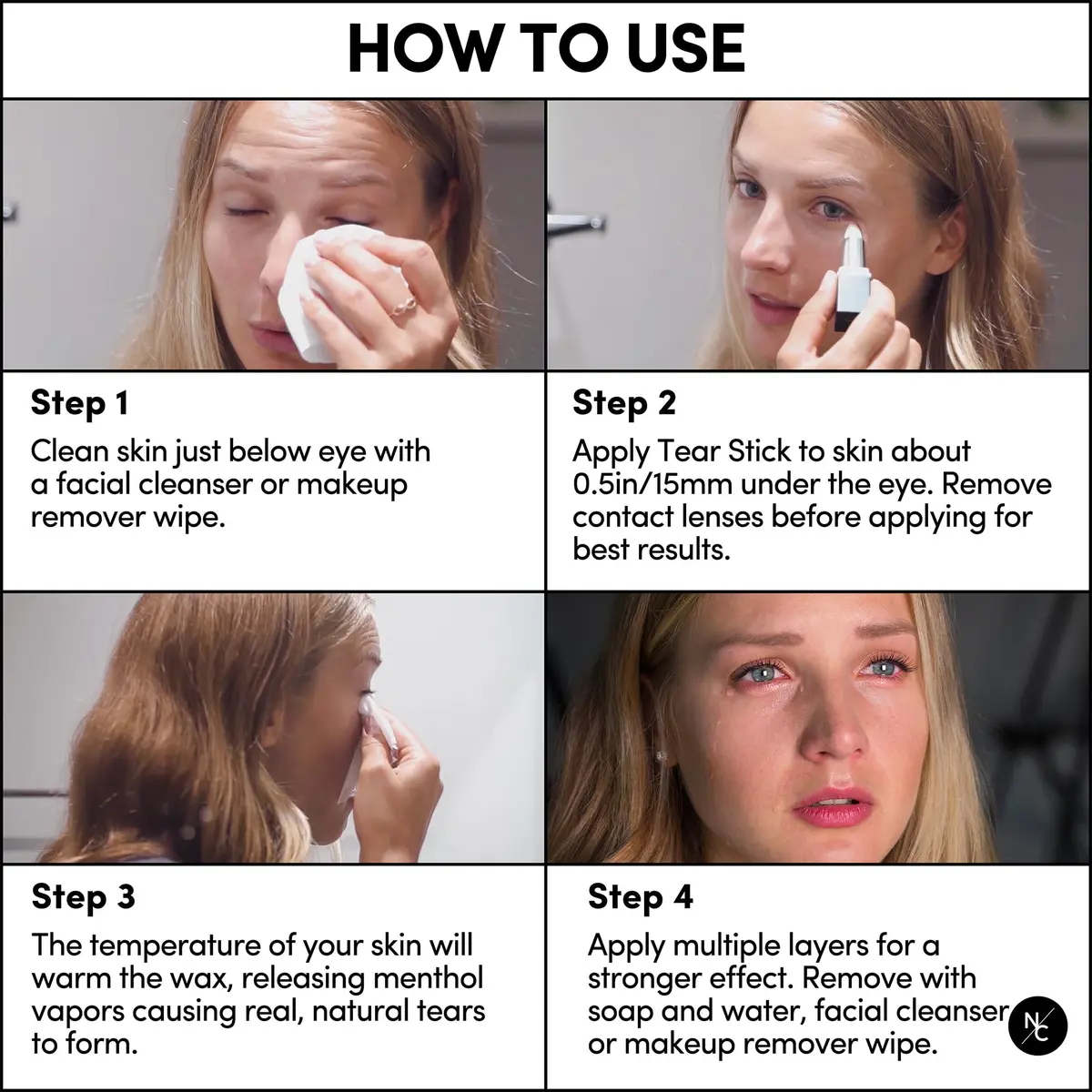 Narrative Cosmetics Tear Stick 3.1g (0.1 oz) | Professional SFX Makeup for Natural Tears on Cue - view 2