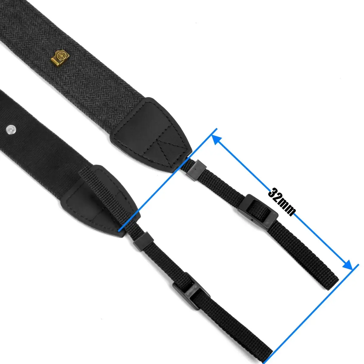 WANBY Canvas Camera Strap Black Shoulder Strap with Quick Release Buckles & PU Leather Accents | 71cm (28in) Adjustable Length - view 6