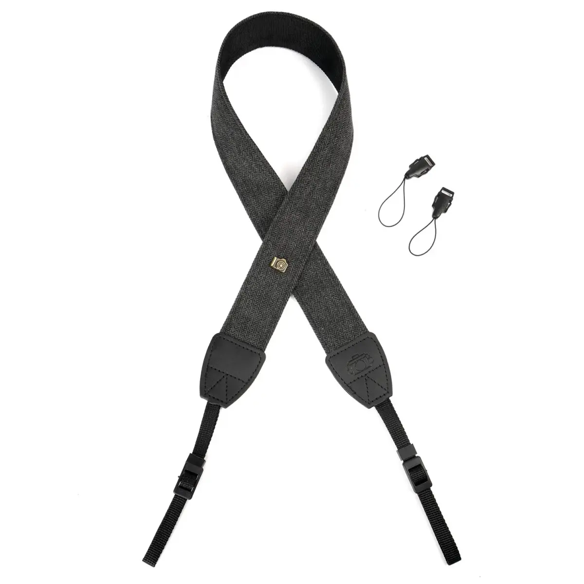 WANBY Canvas Camera Strap Black Shoulder Strap with Quick Release Buckles & PU Leather Accents | 71cm (28in) Adjustable Length - view 3