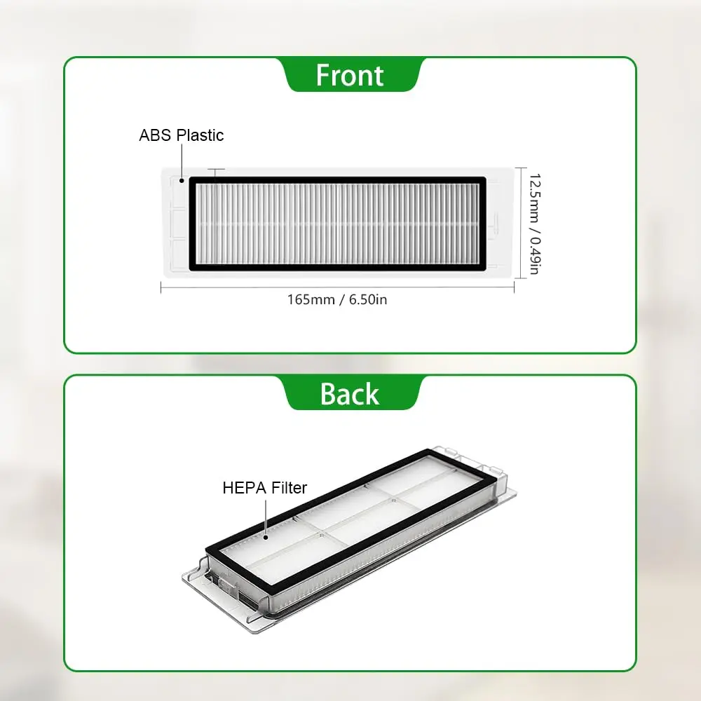 Neutop Replacement Kit Compatible with Roborock S6 S5 S4 E35 E25 E20 | 2 Main Brushes & HEPA Filters for Xiaomi Vacuum - view 4