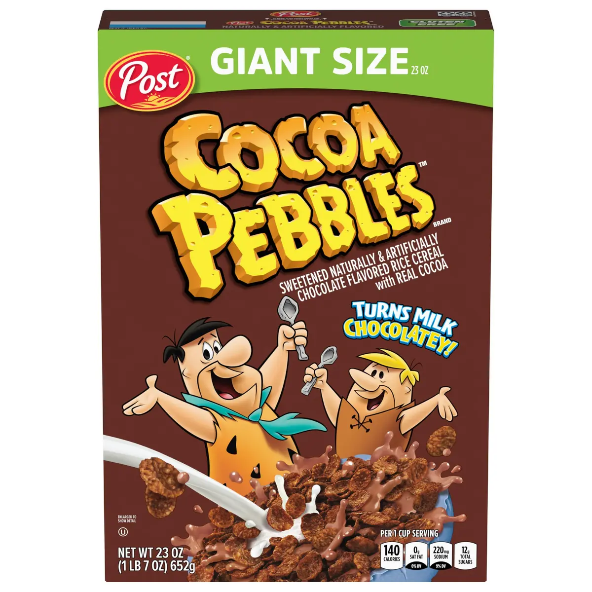 Pebbles Cocoa Chocolate Breakfast Cereal Gluten Free 23 oz (652 g) | Rich Chocolate Flavor & Crispy Rice Crunch - main product image