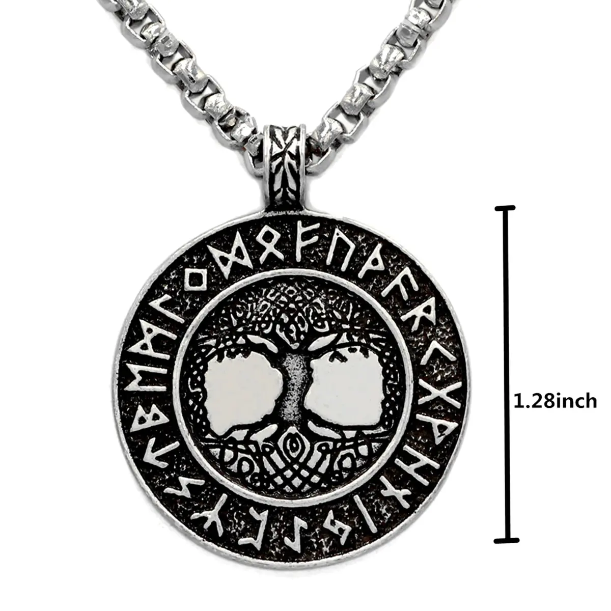 Leprato Viking Talisman Necklace for Men Norse Mjolnir Wolf Compass Valknut Amulet Pendant 24 inch | Nordic Viking Rune Jewelry Gift - view 5