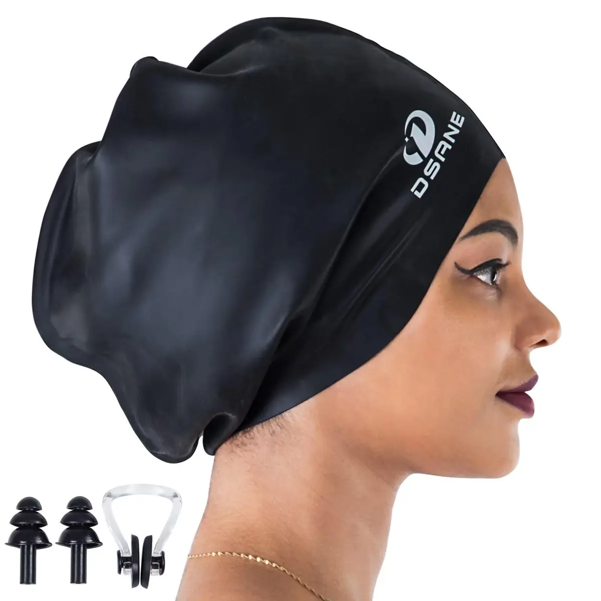 Dsane Extra Large Swimming Cap for Women and Men | Special Design for Very Long Thick Curly Hair & Dreadlocks Keep Hair Dry - main product image