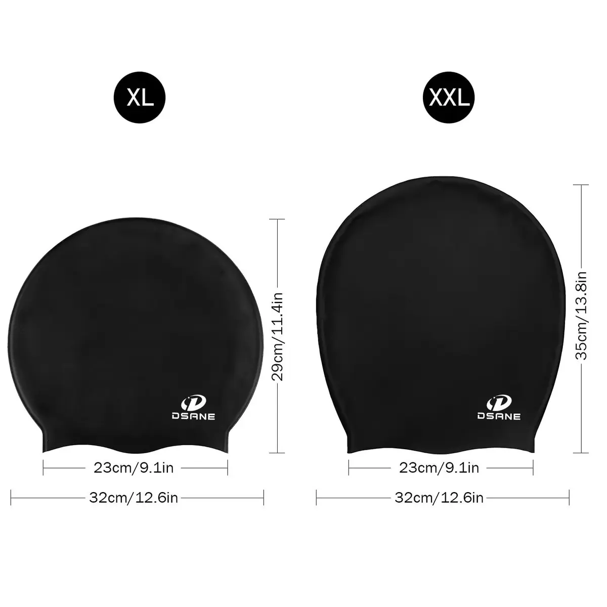 Dsane Extra Large Swimming Cap for Women and Men | Special Design for Very Long Thick Curly Hair & Dreadlocks Keep Hair Dry - view 4