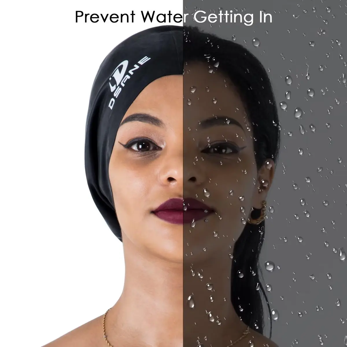 Dsane Extra Large Swimming Cap for Women and Men | Protects Long & Curly Hair, Dreadlocks, Braids, Afros | Silicone, Gray, XL - view 5