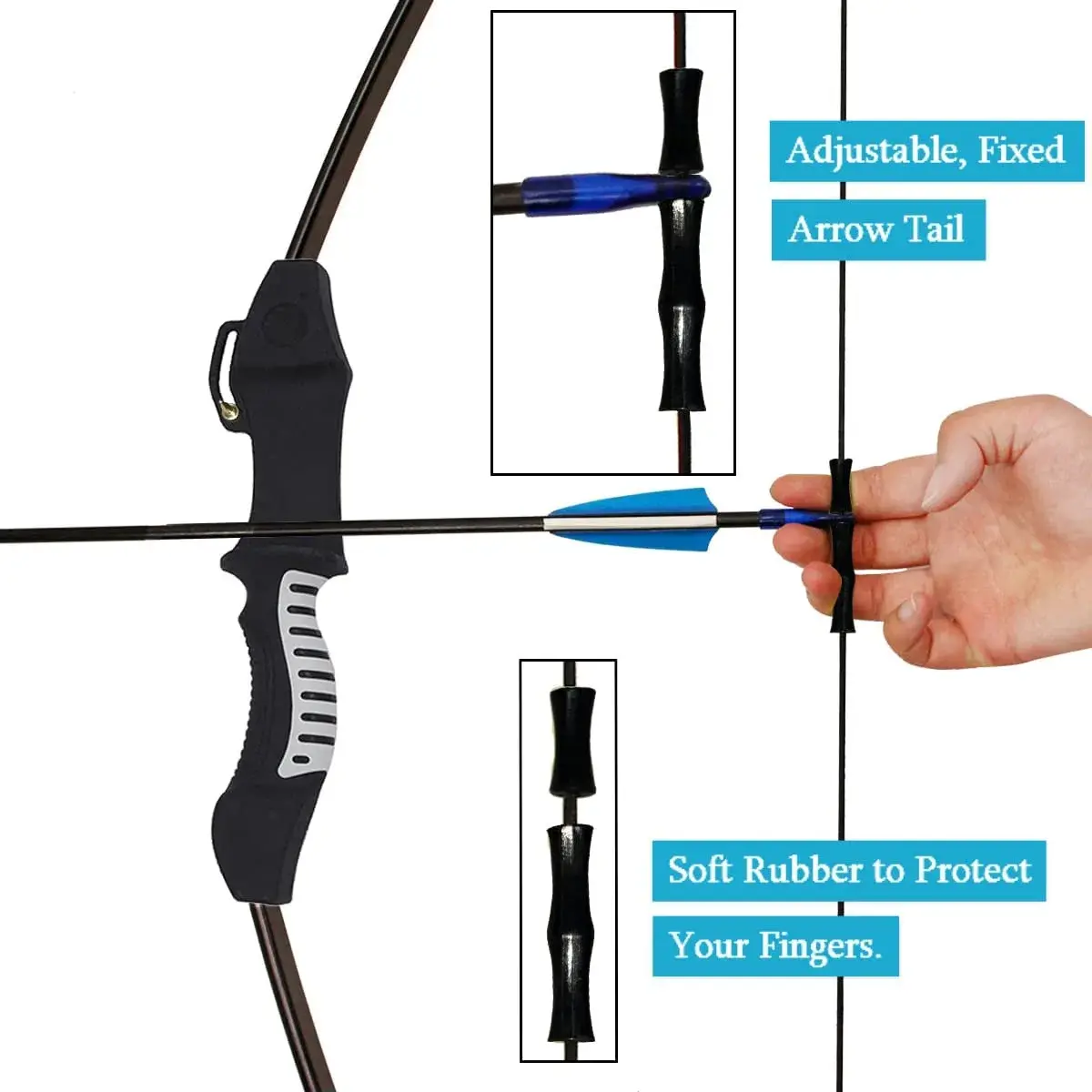 Mxessua 45" Youth Bow and Arrows Set Black | Beginner Recurve Archery Kit with 9 Arrows, Arm Guard, Quiver, Target Faces - view 4