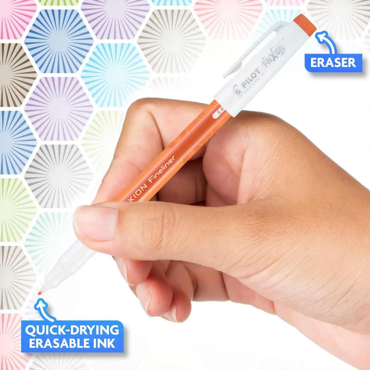 Pilot FriXion Fineliner Erasable Marker Pens, Fine Point 0.7mm, Pack of 6 Assorted Colors | Smooth Ink Flow - view 4