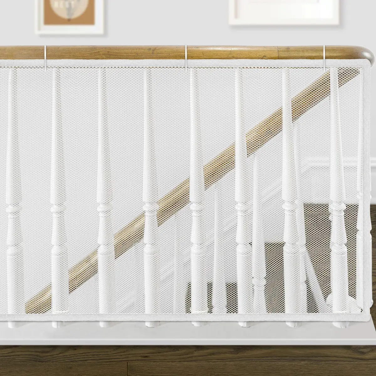 Gudui Safety Stair Railing Net for Baby & Pets, 300cm x 80cm (10ft x 2.6ft) White Honeycomb Mesh | Indoor/Outdoor Use - main product image