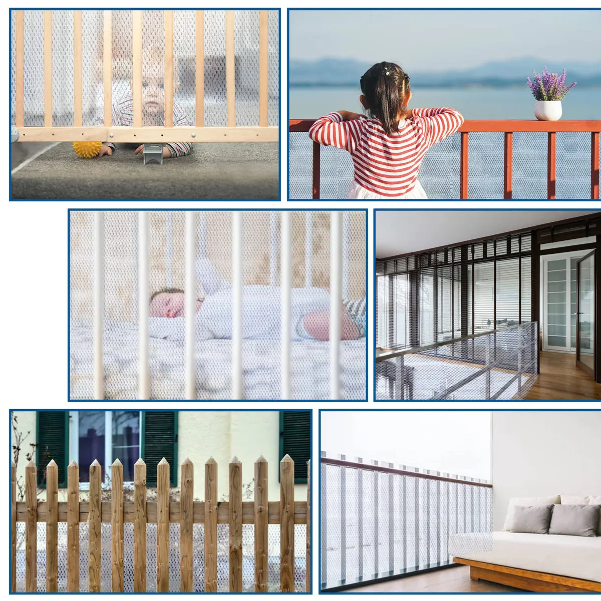 Gudui Safety Stair Railing Net for Baby & Pets, 300cm x 80cm (10ft x 2.6ft) White Honeycomb Mesh | Indoor/Outdoor Use - view 8