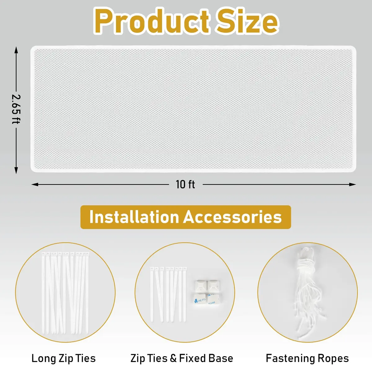 Gudui Safety Stair Railing Net for Baby & Pets, 300cm x 80cm (10ft x 2.6ft) White Honeycomb Mesh | Indoor/Outdoor Use - view 2
