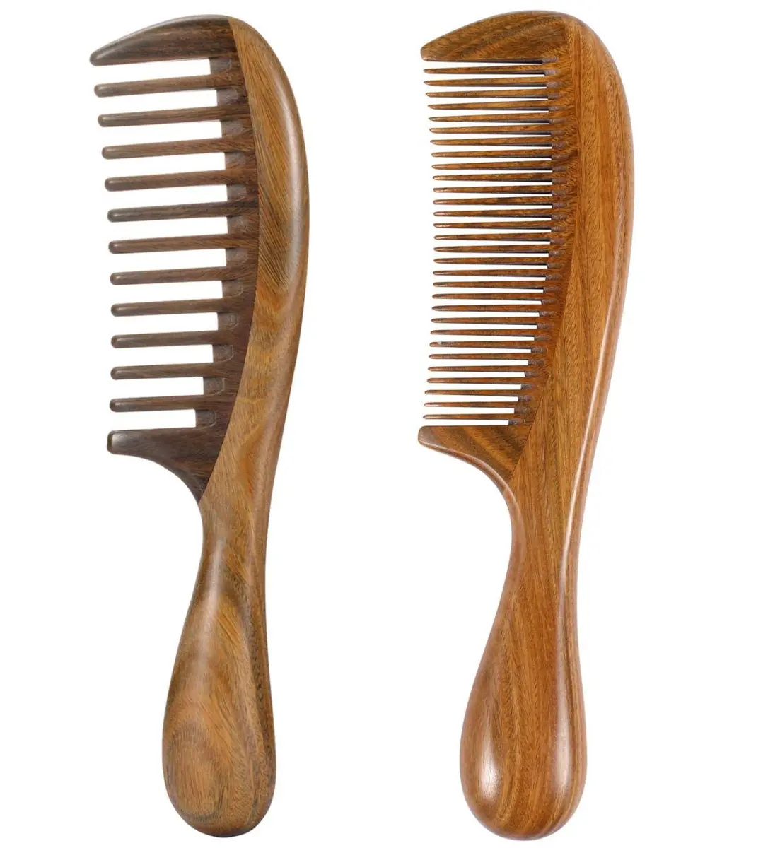 Louise Maelys Wooden Hair Combs Set 7.8 x 2.1 inch | Anti-static & Calming Sandalwood Scent - main product image