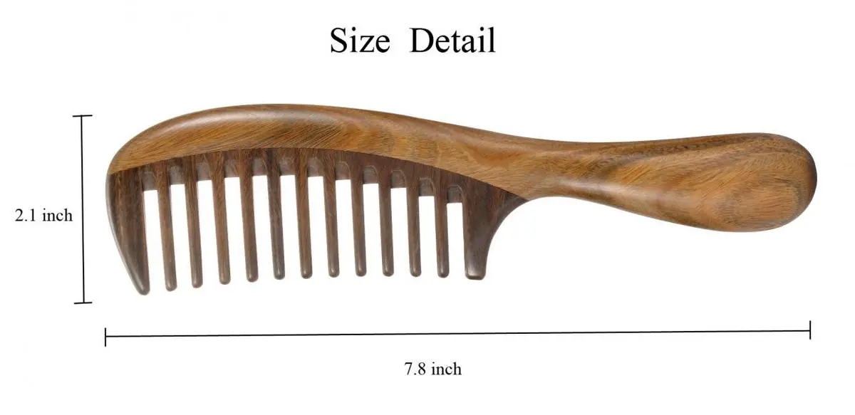 Louise Maelys Wooden Hair Combs Set 7.8 x 2.1 inch | Anti-static & Calming Sandalwood Scent - view 3