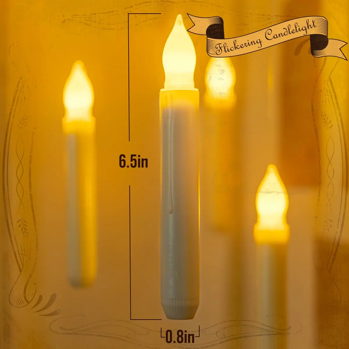 Homemory 24 Pcs Flameless Floating Candles 6.5" | Battery Operated, Flickering Warm Yellow Flame, Dripless, Indoor Use - view 2