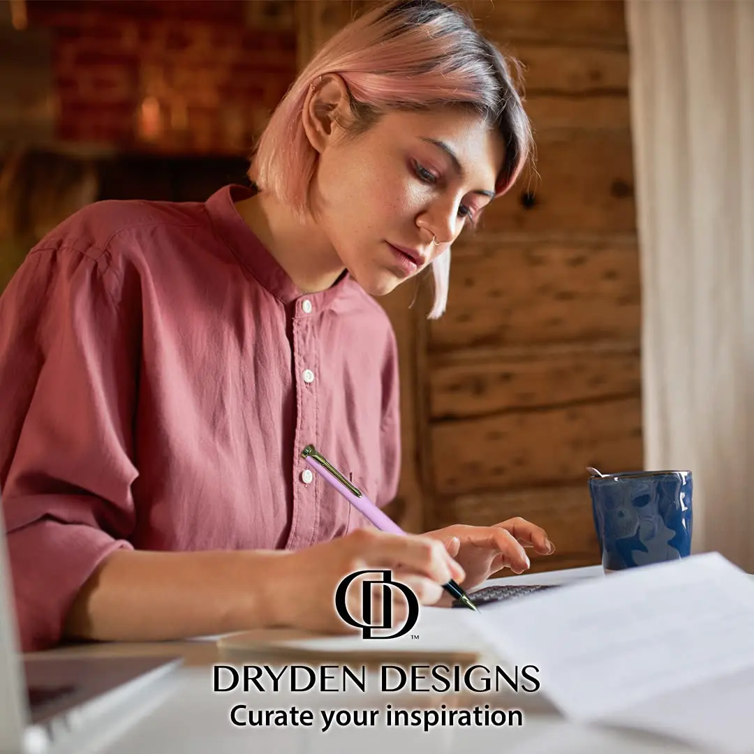 Dryden Designs Fine Nib Fountain Pen - Pink, 0.5mm Line Size | Smooth Elegant Writing with 24 Ink Cartridges - view 6
