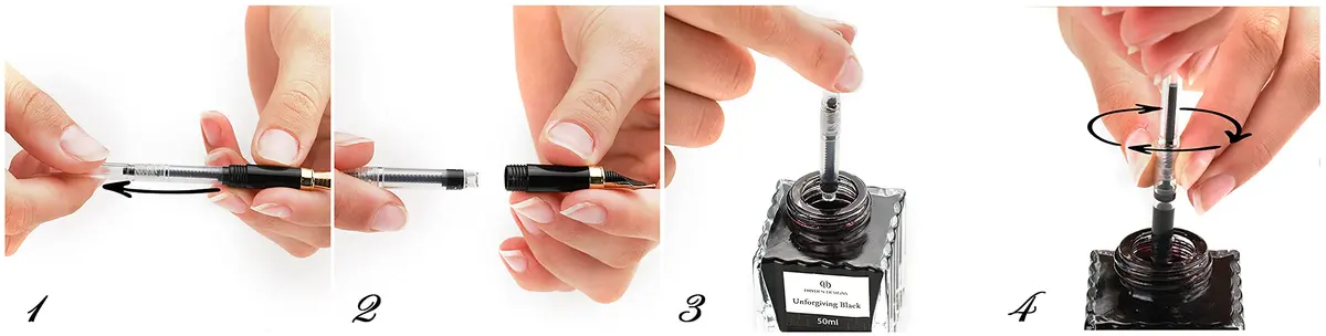 Dryden Designs Fine Nib Fountain Pen - Pink, 0.5mm Line Size | Smooth Elegant Writing with 24 Ink Cartridges - view 7