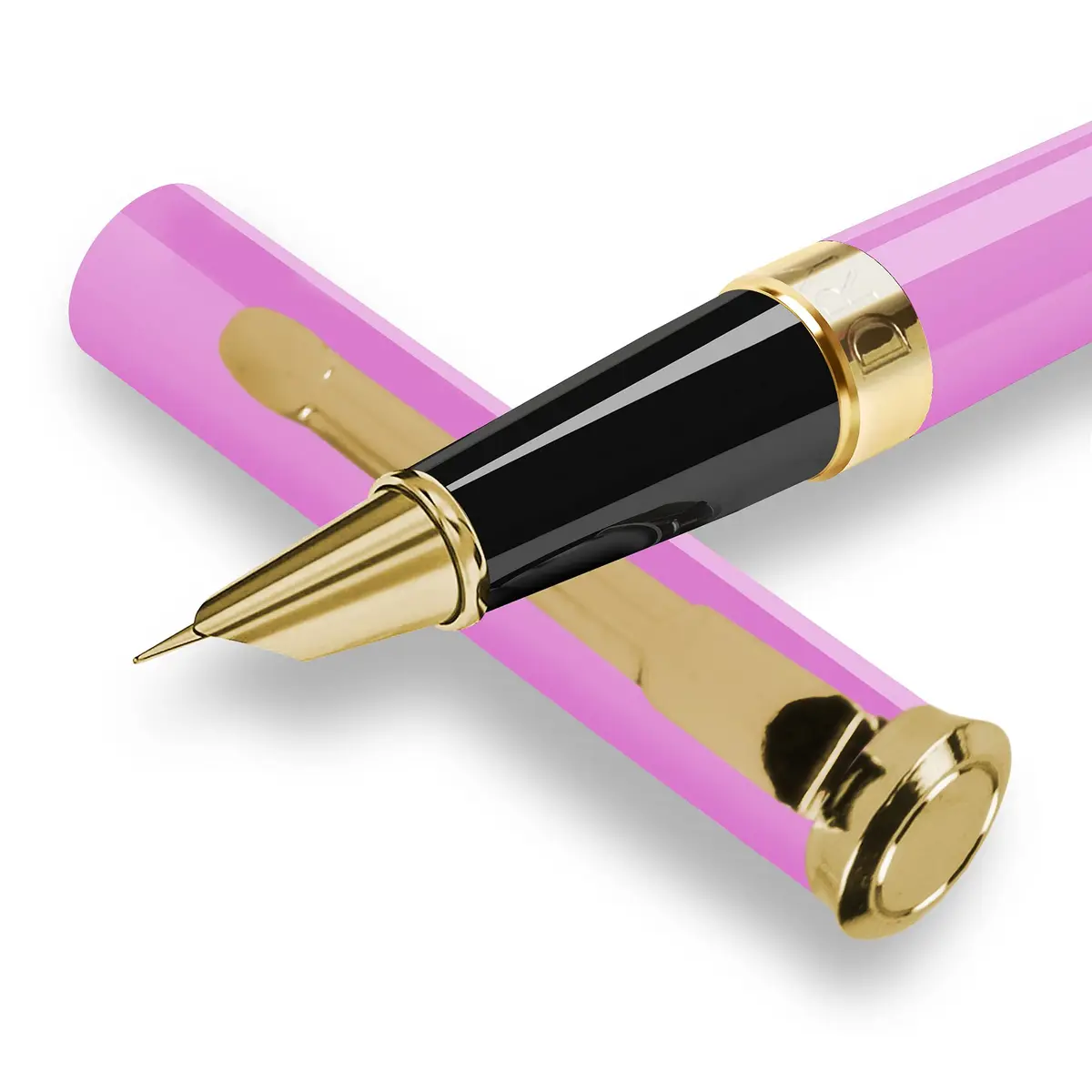 Dryden Designs Fine Nib Fountain Pen - Pink, 0.5mm Line Size | Smooth Elegant Writing with 24 Ink Cartridges - view 3