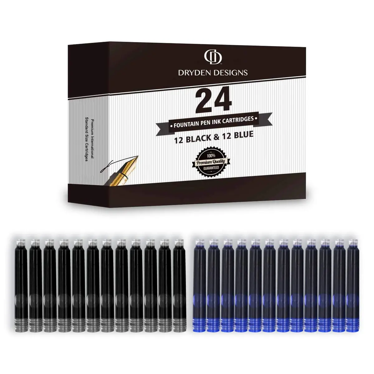 Dryden Designs Fine Nib Fountain Pen - Pink, 0.5mm Line Size | Smooth Elegant Writing with 24 Ink Cartridges - view 4