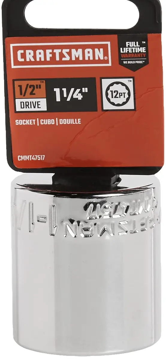 CRAFTSMAN Shallow Socket, SAE, 1/2-Inch Drive, 1-1/4-Inch | Rust-Resistant Chrome Finish - view 2