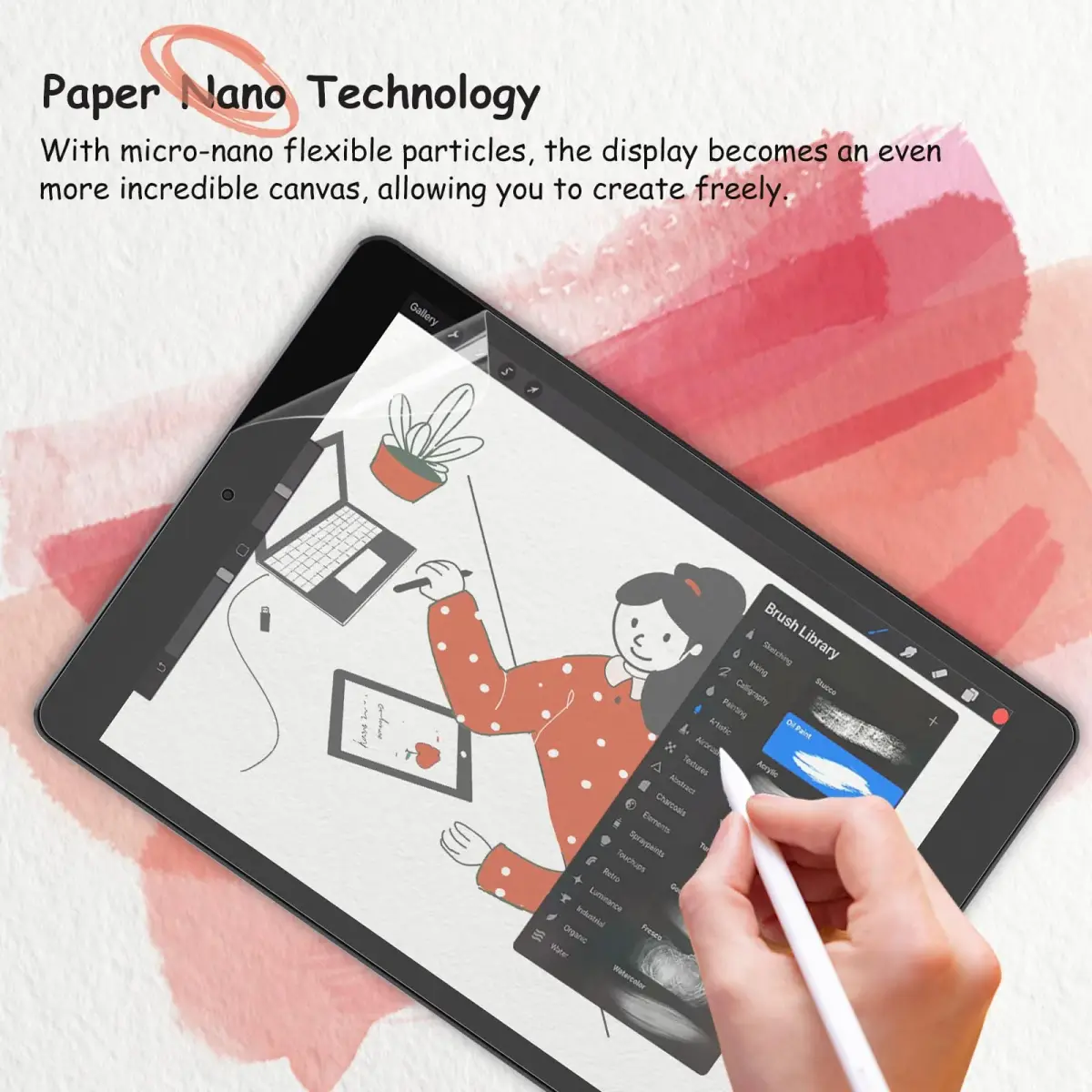 bersem Paperfeel Screen Protector for iPad 9.7 6th/5th Gen & Air 2/1 | Matte PET Film for Drawing, Anti-Glare, Compatible with Apple Pencil, Touch Sensitivity, Case Friendly - view 4