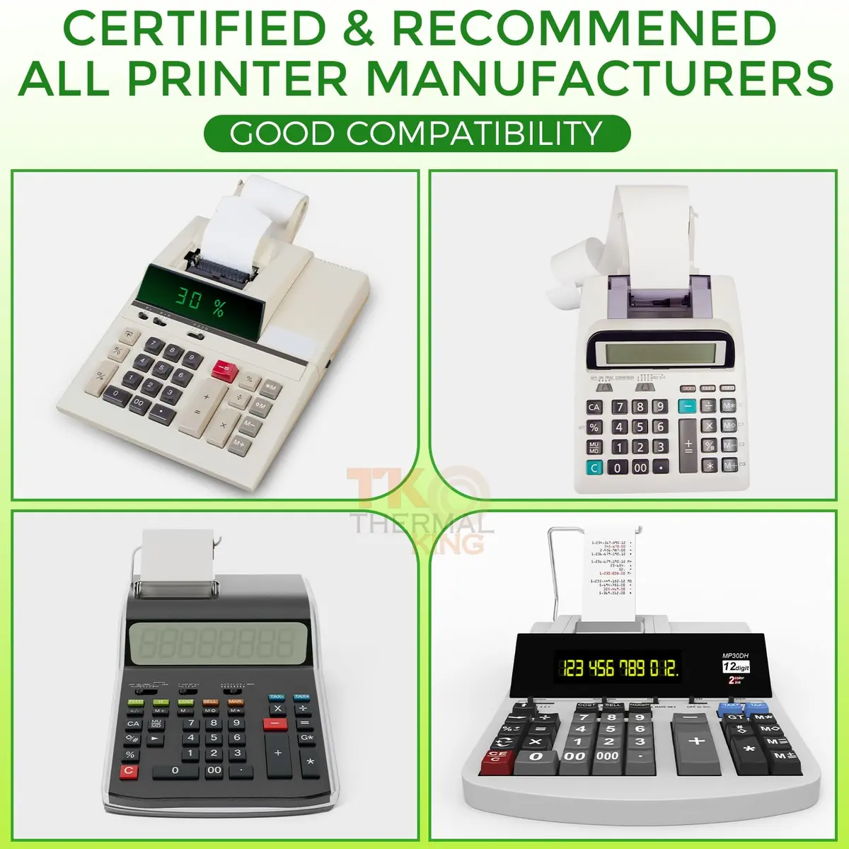 TK Thermal King 2 1/4" x 150' Thermal Paper Rolls | Compatible with Cash Registers & Calculators - view 5