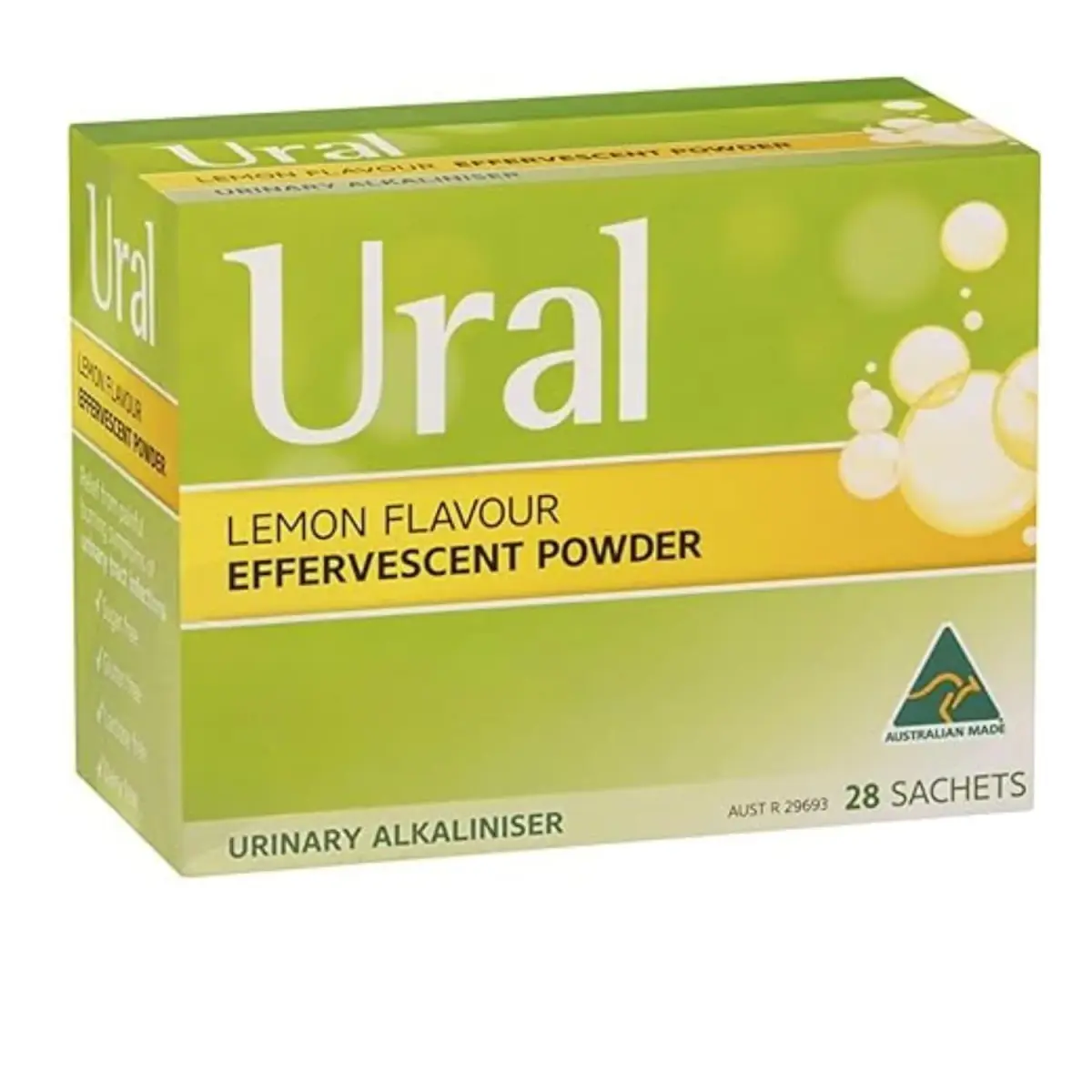Ural Effervescent Powder 4g (0.14 oz) Lemon Flavor | Urinary Alkalinizer for Cystitis Relief - main product image